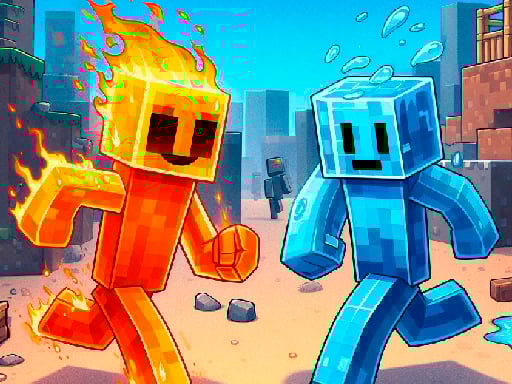 Fire and Water Stickman Image